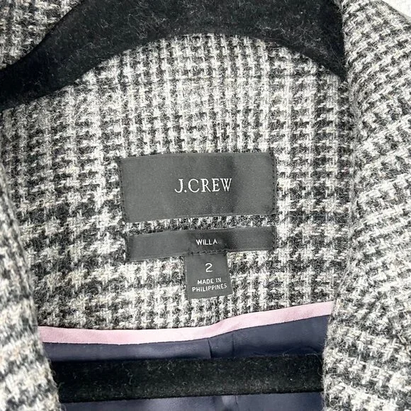 J. Crew Willa Blazer in Houndstooth Wool Size 2 - Picture 8 of 9